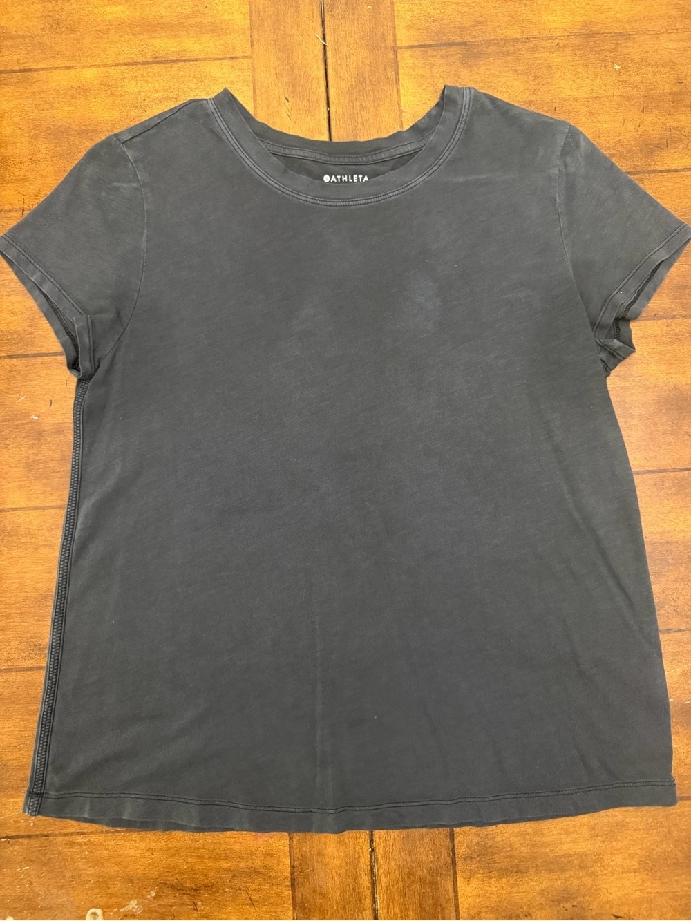 Athleta Black Crewneck Tee Medium Petite M/P